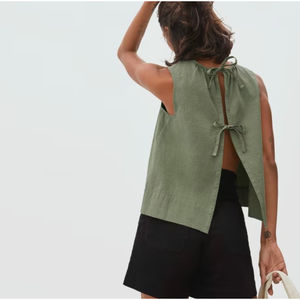 EVERLANE The Tie-Back Top in Artichoke NWOT